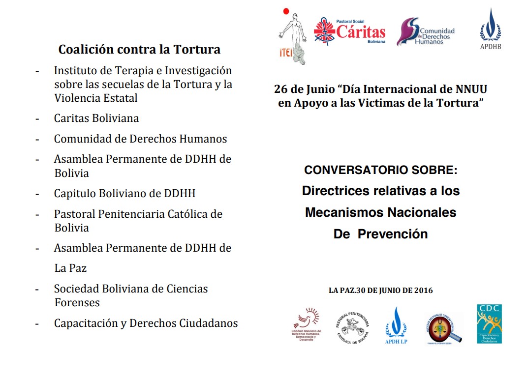 Conversatorio sobre: Directrices relativas a los Mecanismos Nacionales De Prevención